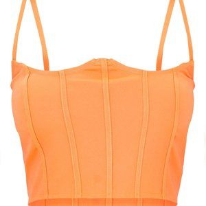 Deinpop Petite Orange Corset Seam Detail